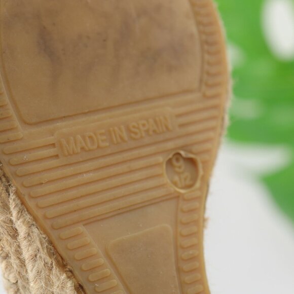 Sundance Picon Womens Sandal Size 9.5 Tan Cognac Wedge Espadrille Ankle Strap - Picture 9 of 12